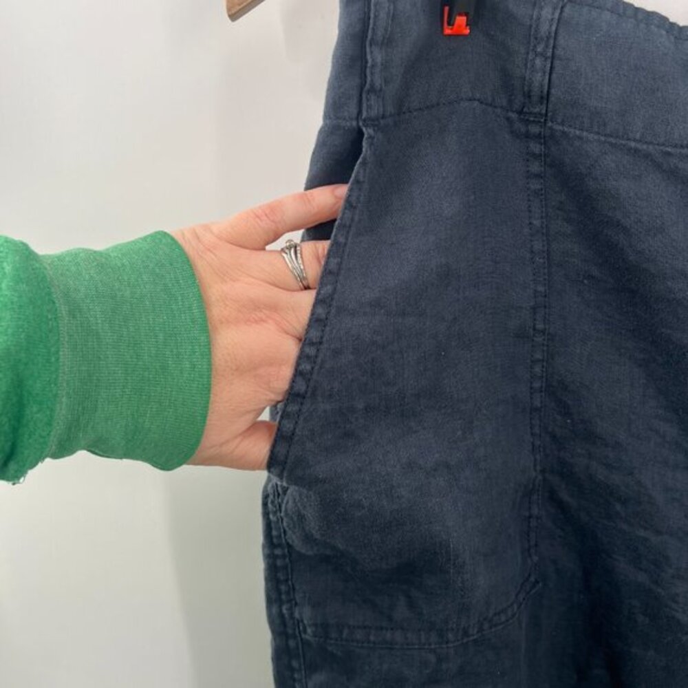 Lauren Ralph Lauren navy blue 100% linen straight leg pants lagenlook coastal 10 - Picture 5 of 15
